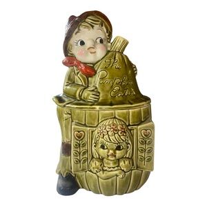 Vintage 60s Peter “The Pumpkin Eater” Ceramic Cookie Jar Japan